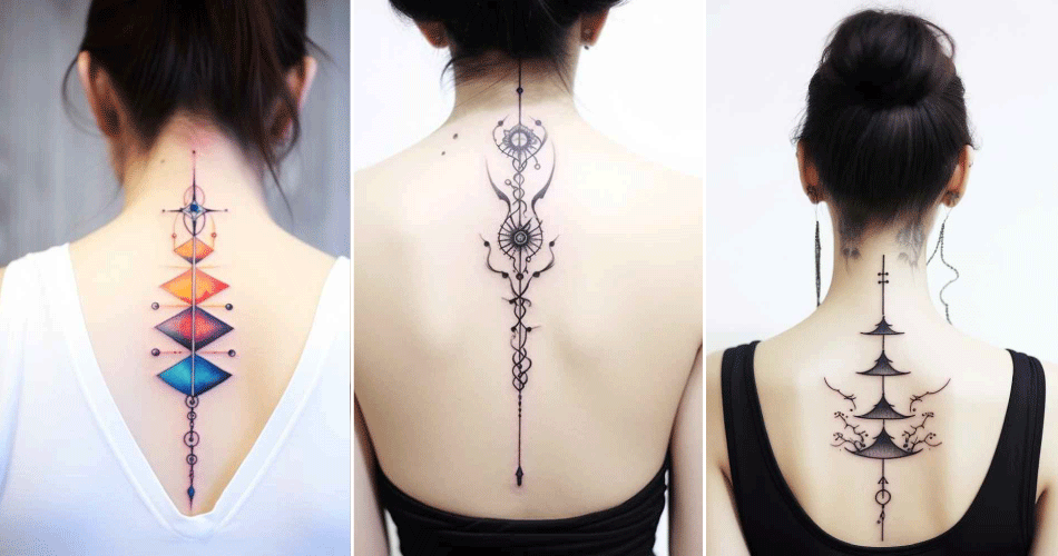 baddie women spine tattoo 2