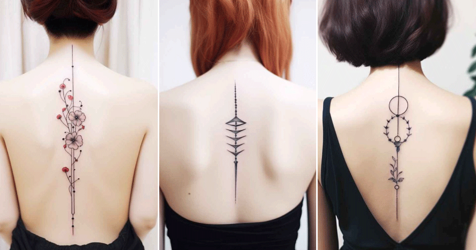 baddie women spine tattoo 3