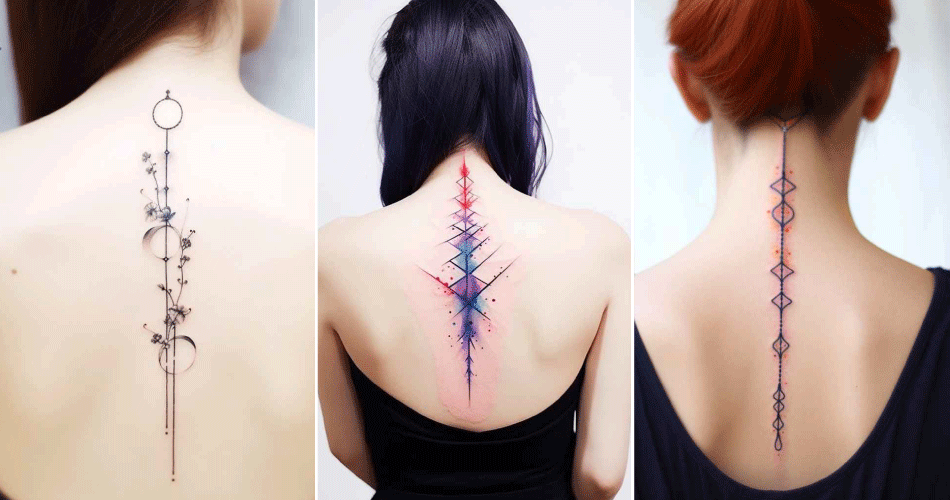 baddie women spine tattoo 5