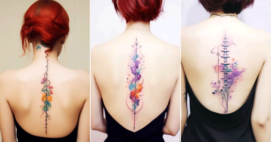 baddie women spine tattoo 6