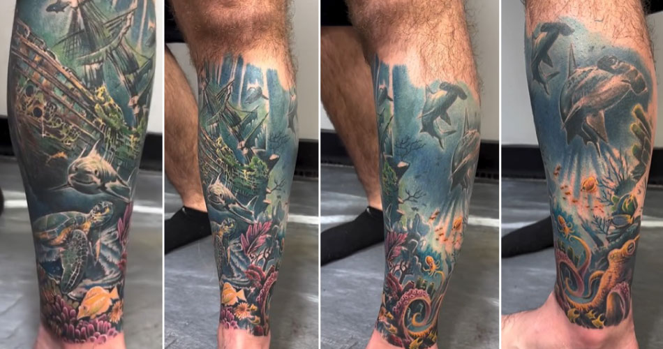 Leg Sleeve Tattoo 4