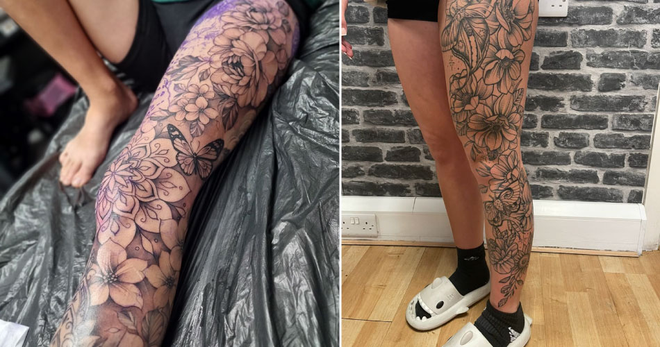 Leg Sleeve Tattoo 7