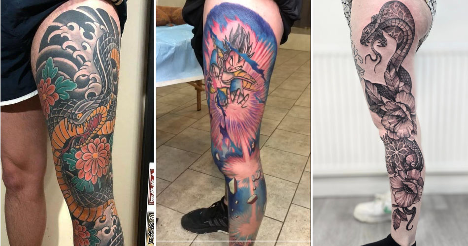 Leg Sleeve Tattoo 10